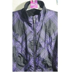 ZeroXposur Womens Purple Black Plaid Full Zip Fleece Lined Jacket A33111 Size L